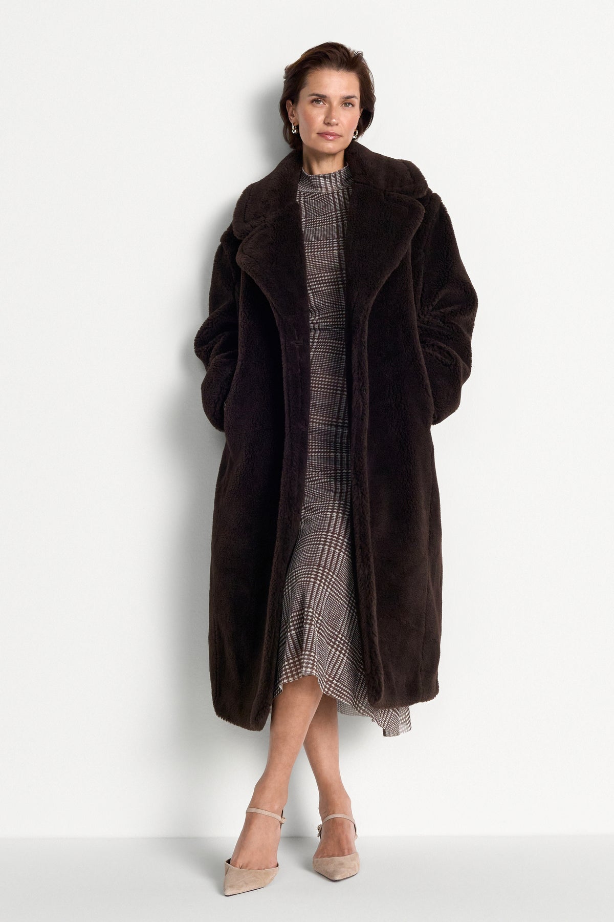 Teddyfell-Mantel aus Wolle-Mix-Rich & Royal