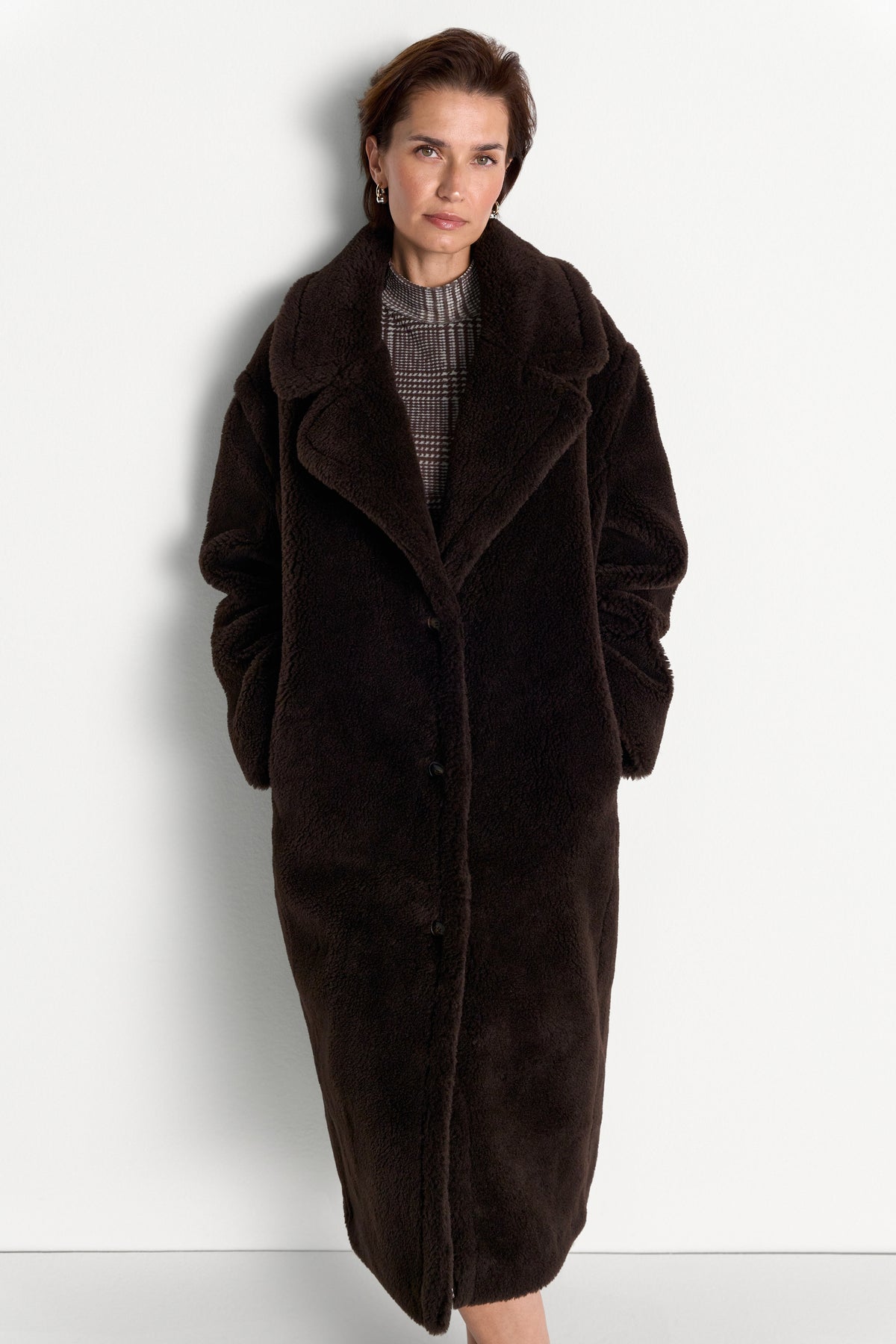 Teddyfell-Mantel aus Wolle-Mix-Rich & Royal