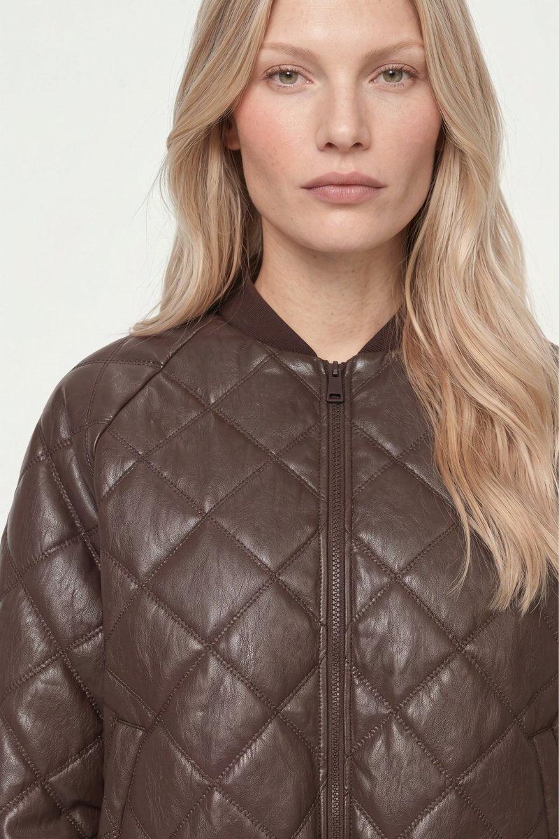 Gesteppte Jacke in Lederoptik-Rich & Royal