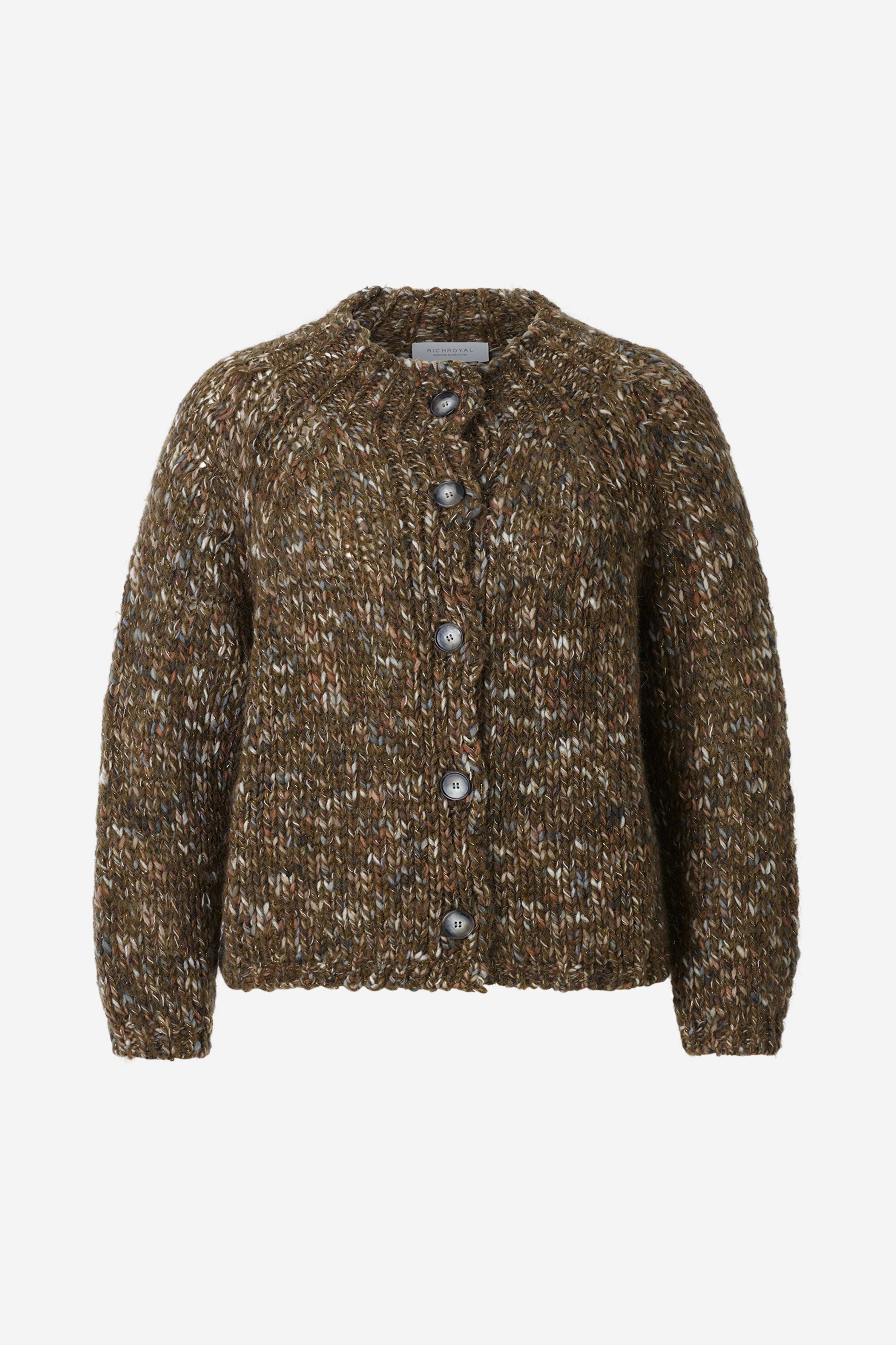 Grob gestrickter Woll-Mix-Cardigan-Rich & Royal