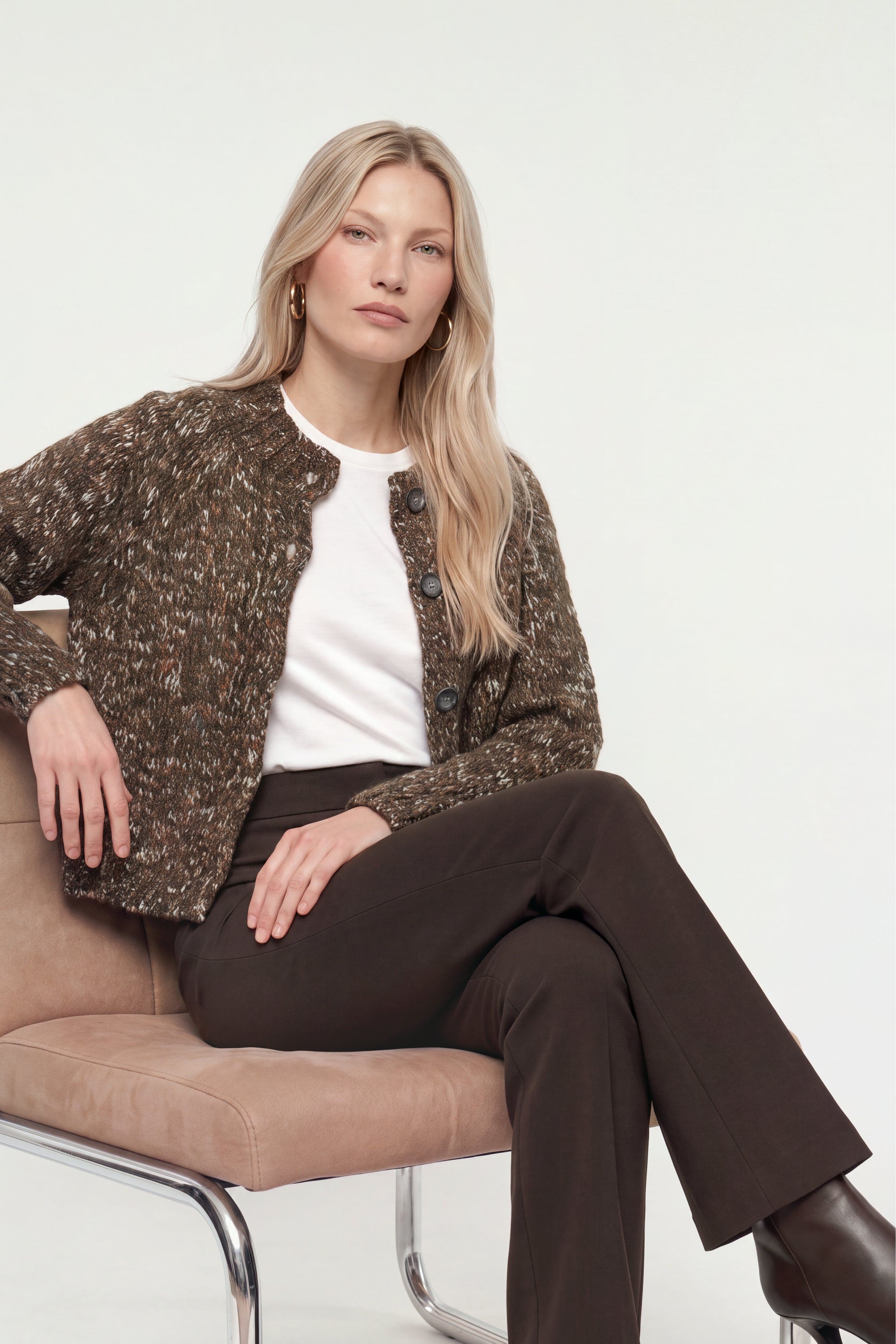Grob gestrickter Woll-Mix-Cardigan-Rich & Royal
