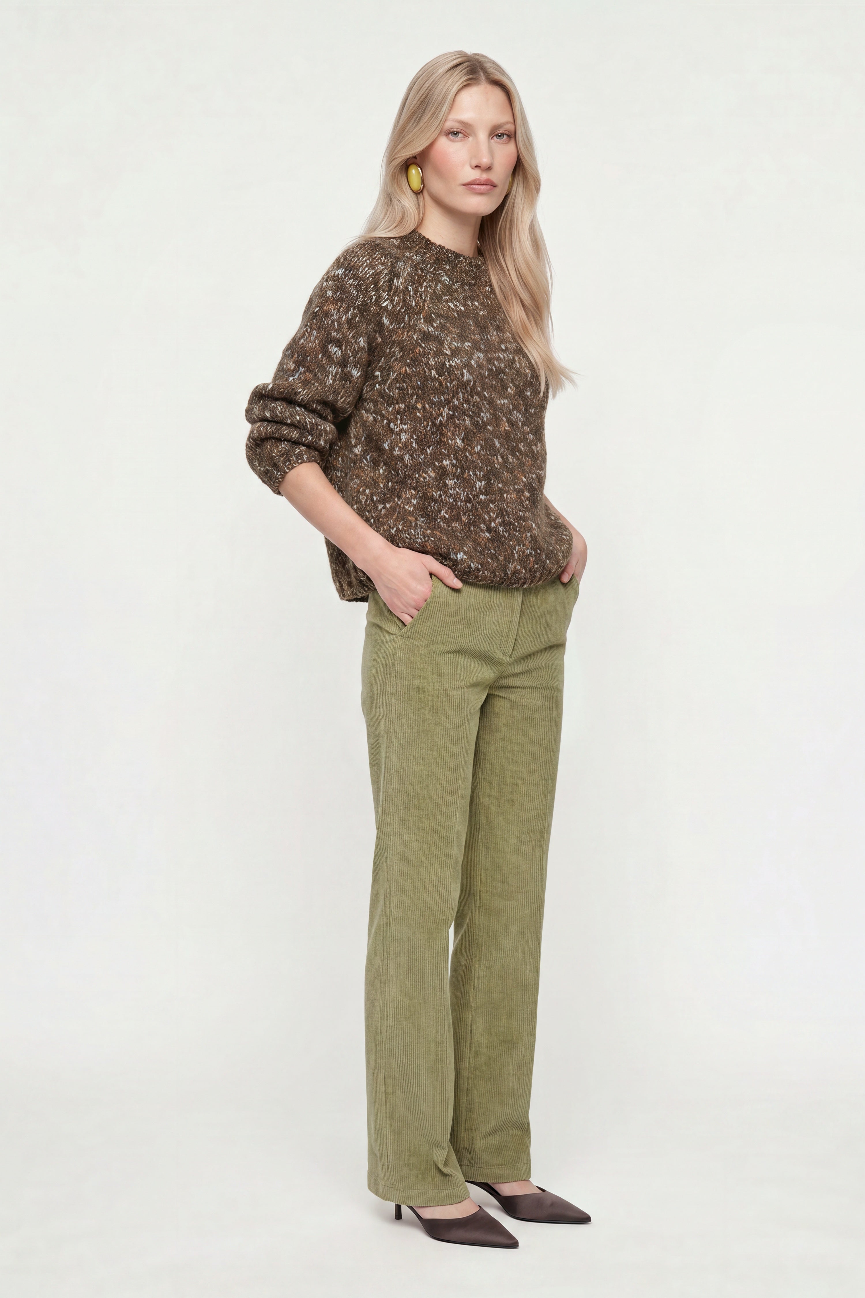 Grobstrick-Pullover mit Melange-Optik-Rich & Royal
