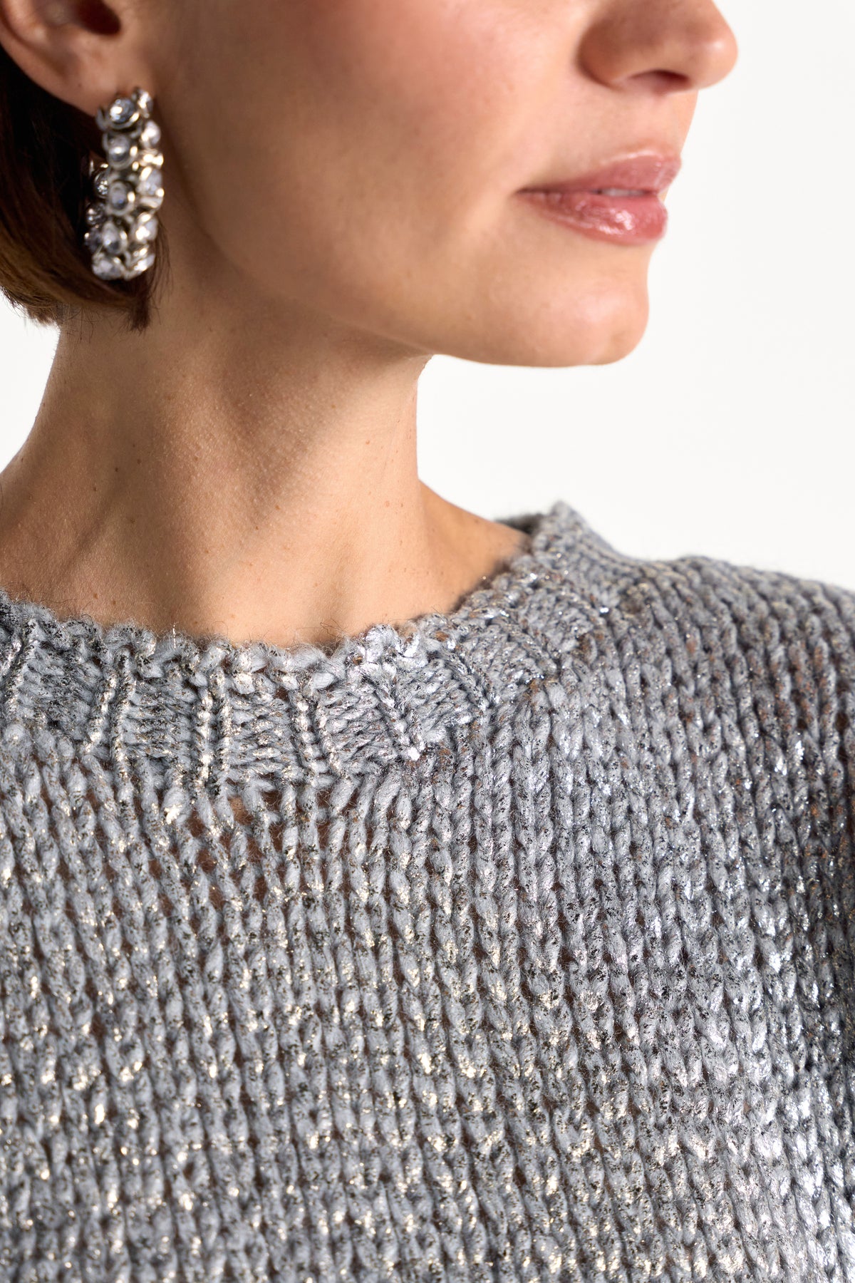 Grobstrickpullover mit Metallic-Effekt-Rich & Royal