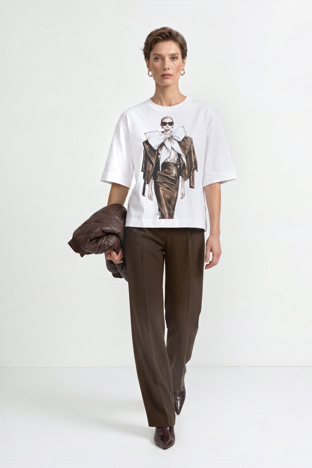 Baumwoll-T-Shirt mit Motiv-Print-Rich & Royal