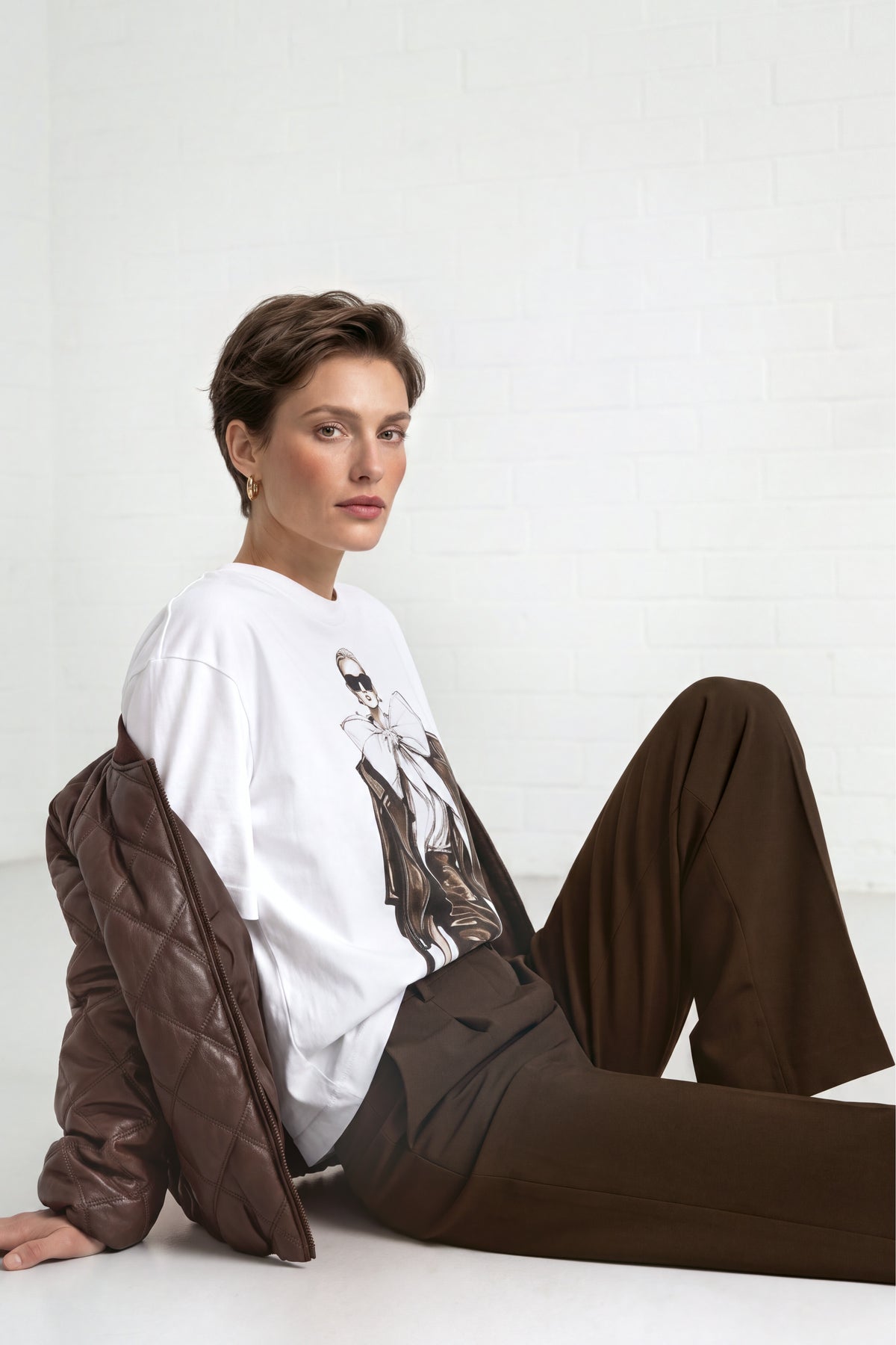 Baumwoll-T-Shirt mit Motiv-Print