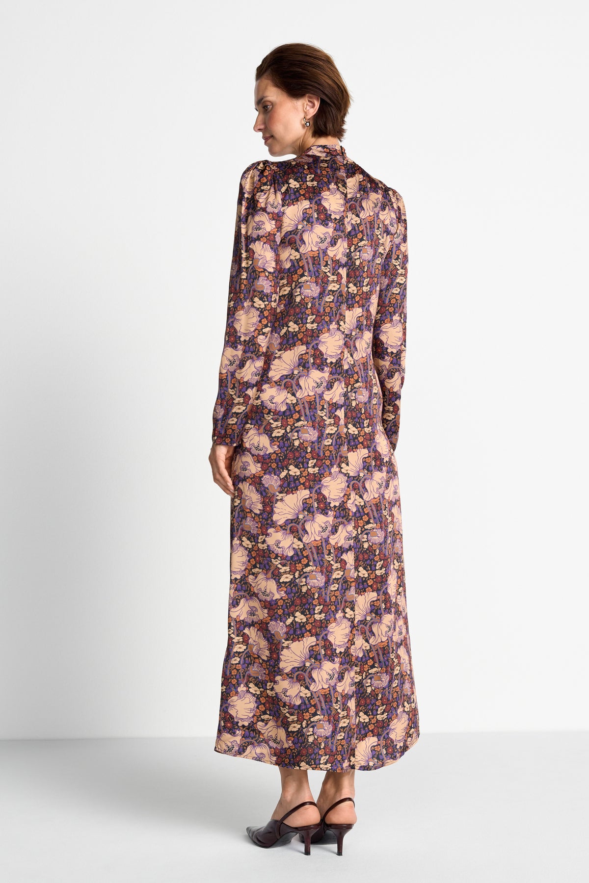 Kleid mit Blumenprint und Stehkragen-Rich & Royal