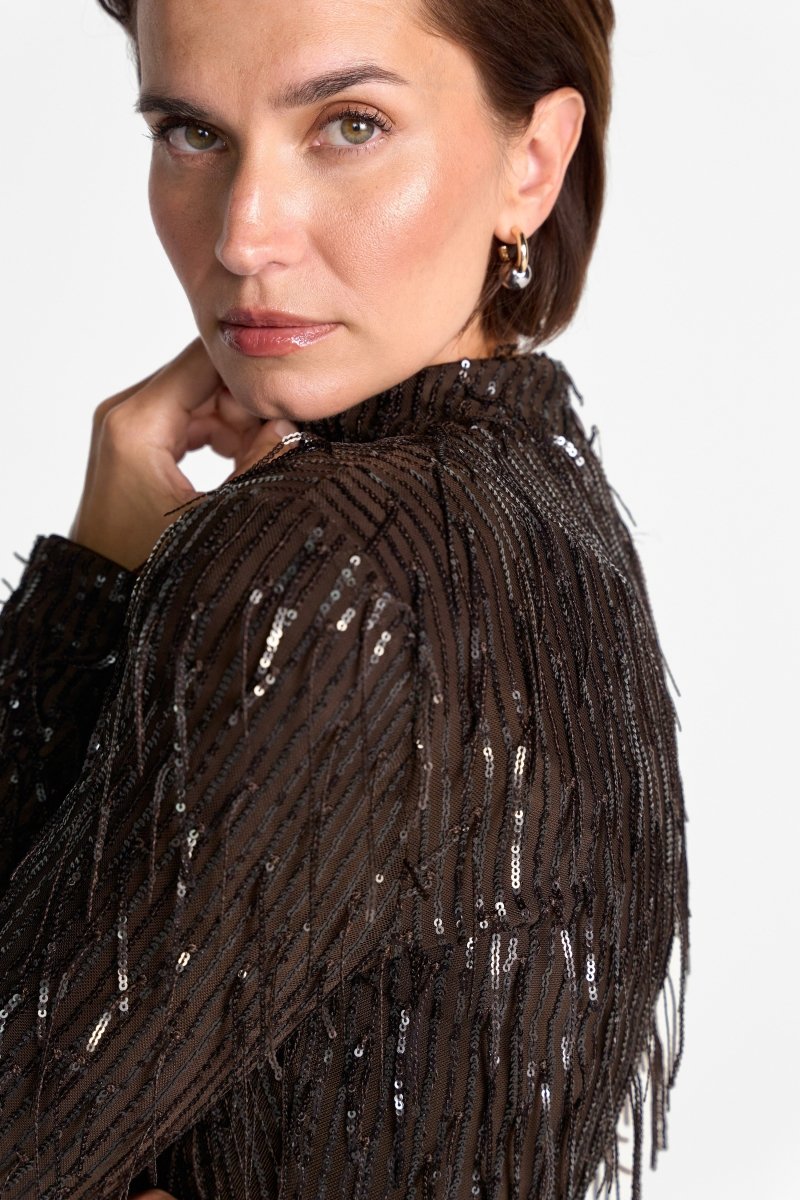 Paillettenkleid mit Fransen-Rich & Royal