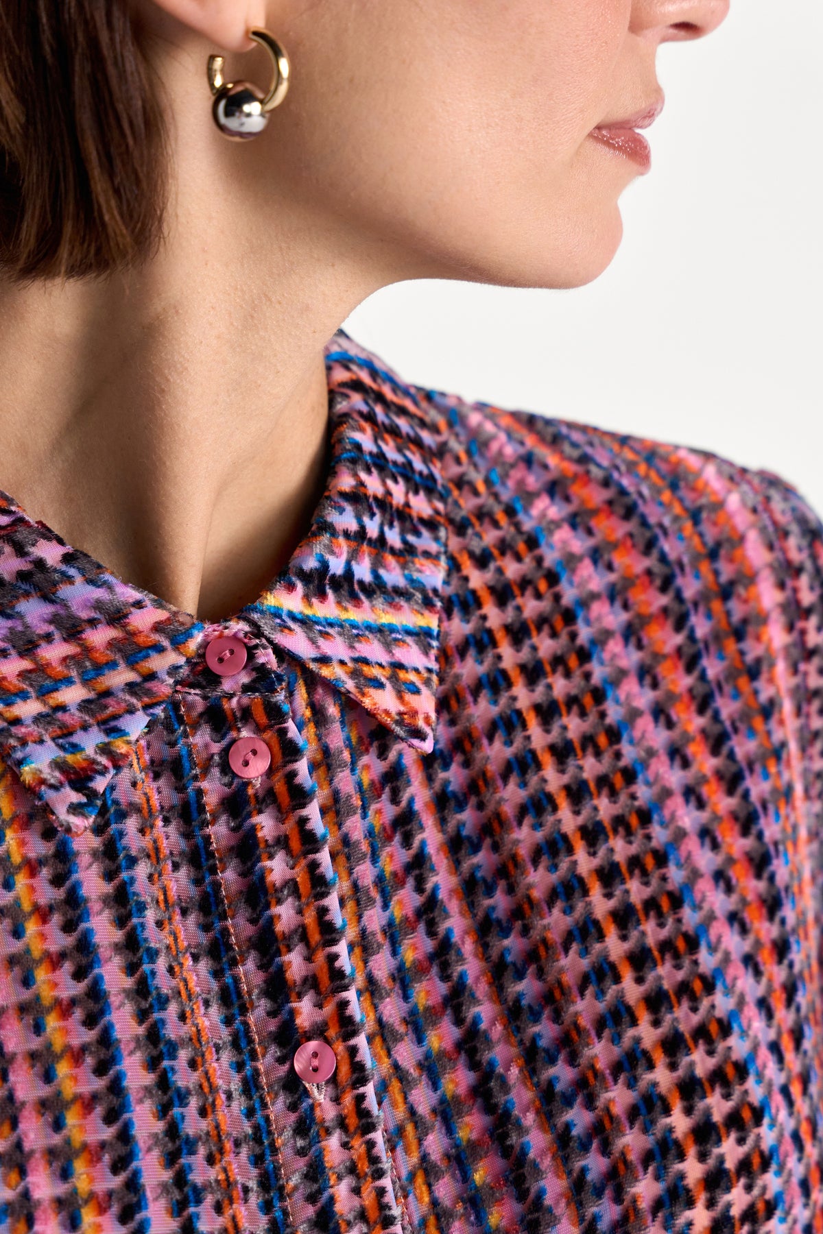 Hemdbluse mit Hahnentritt-Muster-Rich & Royal