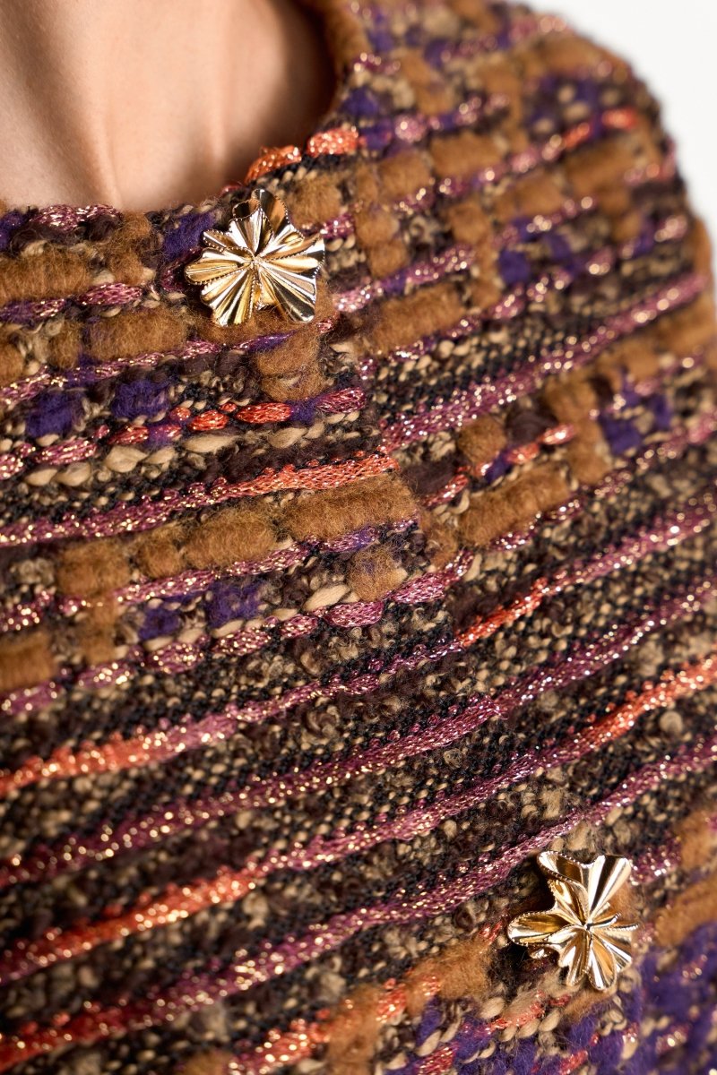 Bouclé-Kurzblazer mit Querstreifen-Rich & Royal