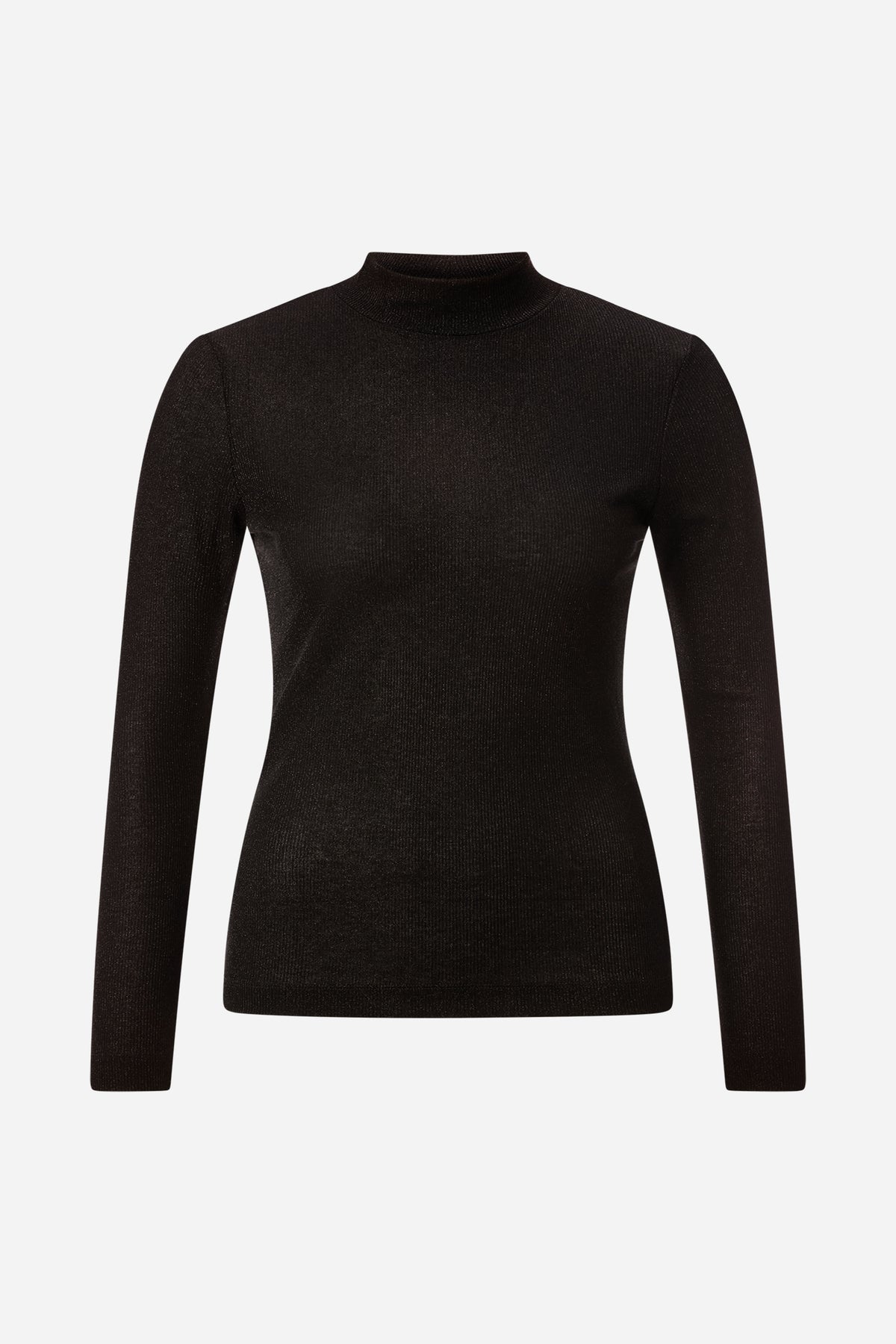 Rippstrick-Longsleeve mit Stehkragen-Rich & Royal