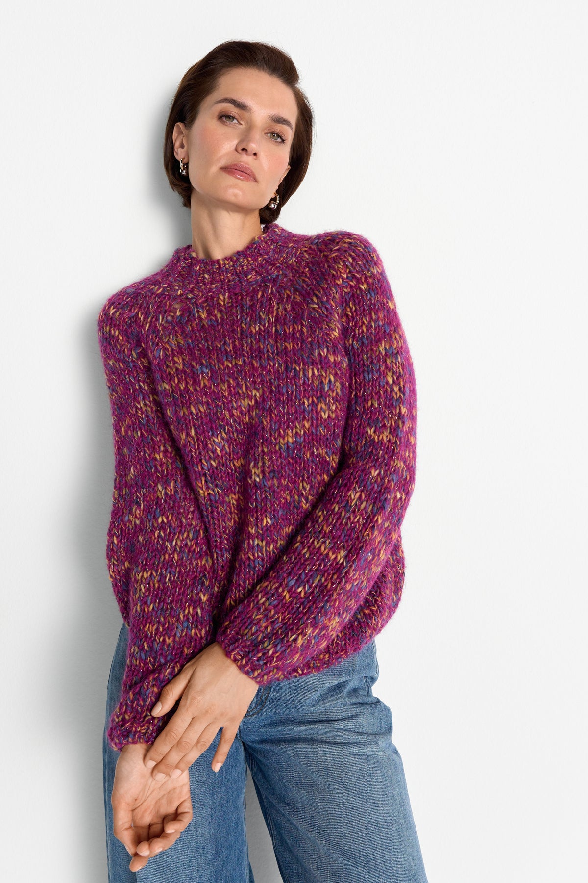 Grobstrickpullover mit Mouliné-Effekt-Rich & Royal