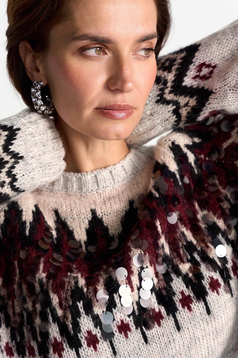 Norwegerpullover mit Pailletten-Rich & Royal