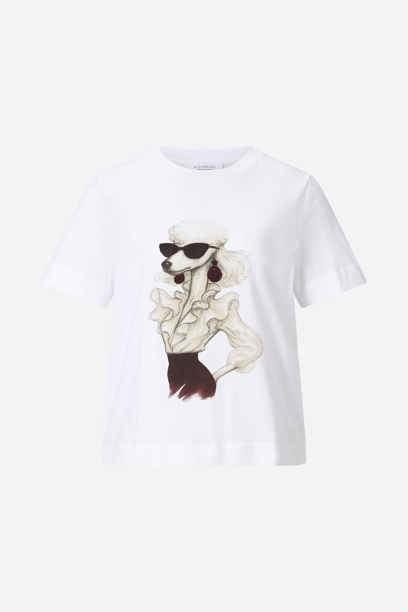 Baumwoll-T-Shirt mit Pudel-Print-Rich & Royal