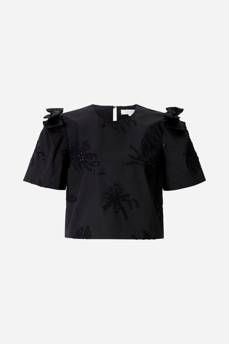 Baumwollbluse mit Paillettenstickerei-Rich & Royal