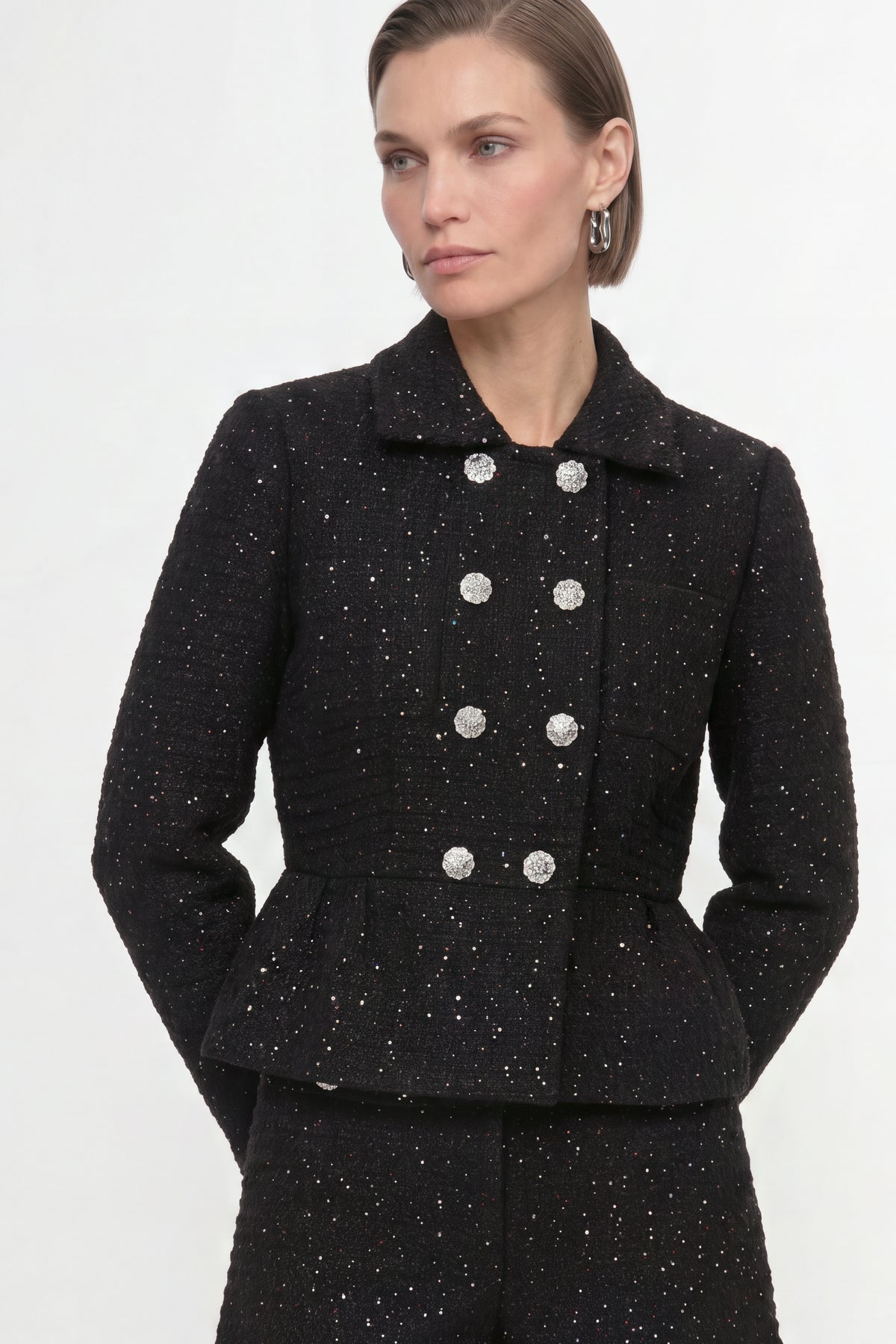 Tweed-Blazer mit Schößchen-Rich & Royal