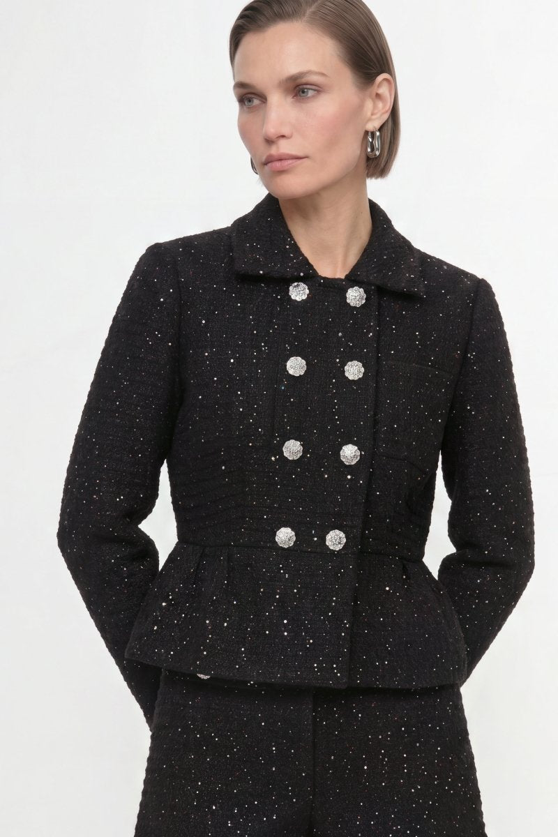 Tweed-Blazer mit Schößchen-Rich & Royal