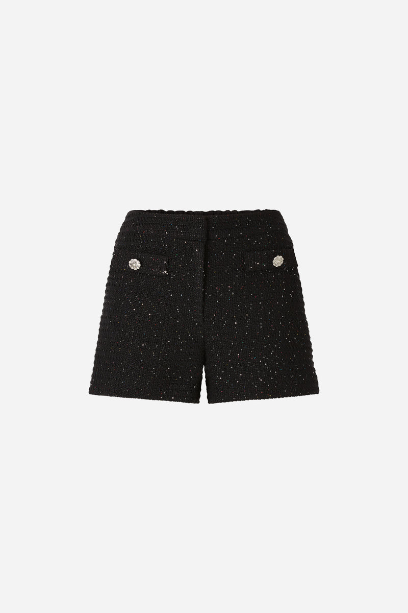 Tweed-Shorts in Schwarz-Rich & Royal