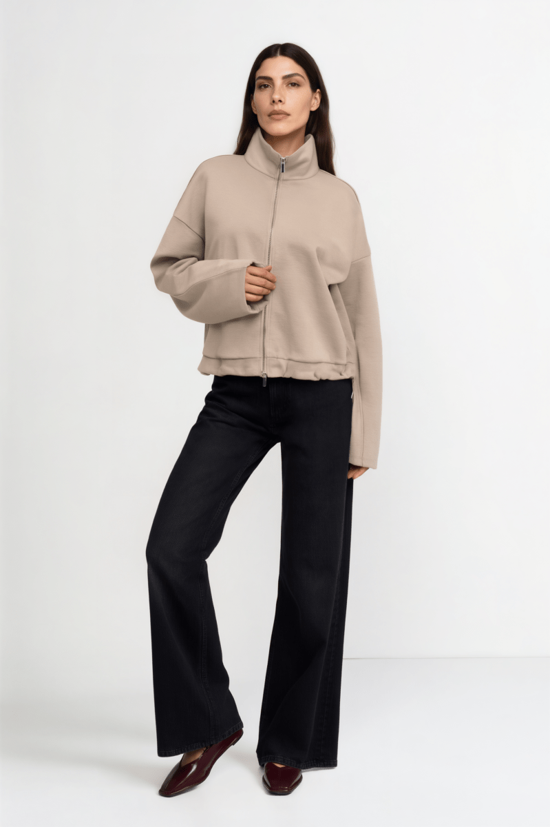 Sweatjacke mit Stehkragen-Rich & Royal