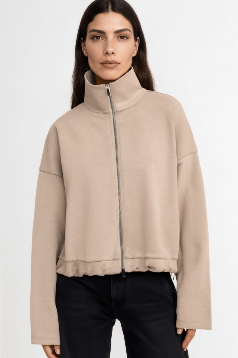 Sweatjacke mit Stehkragen-Rich & Royal