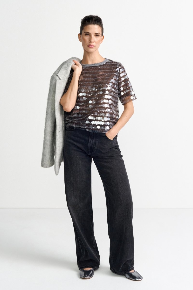 Schwarze Mid-Waist-Jeans-Rich & Royal