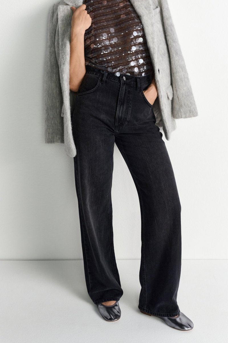 Schwarze Mid-Waist-Jeans-Rich & Royal