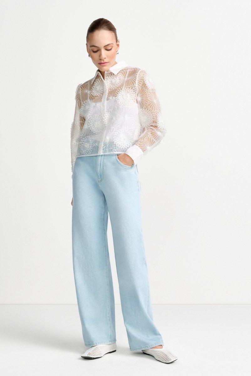 Hellblaue Wide-Leg-Jeans-Rich & Royal