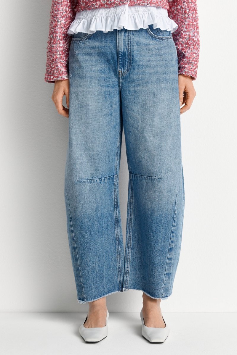 High-Waist Barrel-Leg Jeans-Rich & Royal