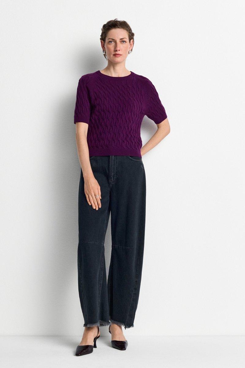 Barrel Jeans mit Fransensaum-Rich & Royal