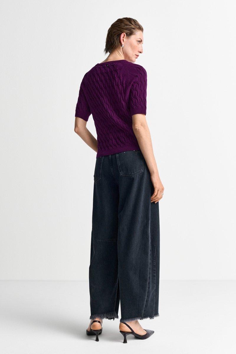 Barrel Jeans mit Fransensaum-Rich & Royal