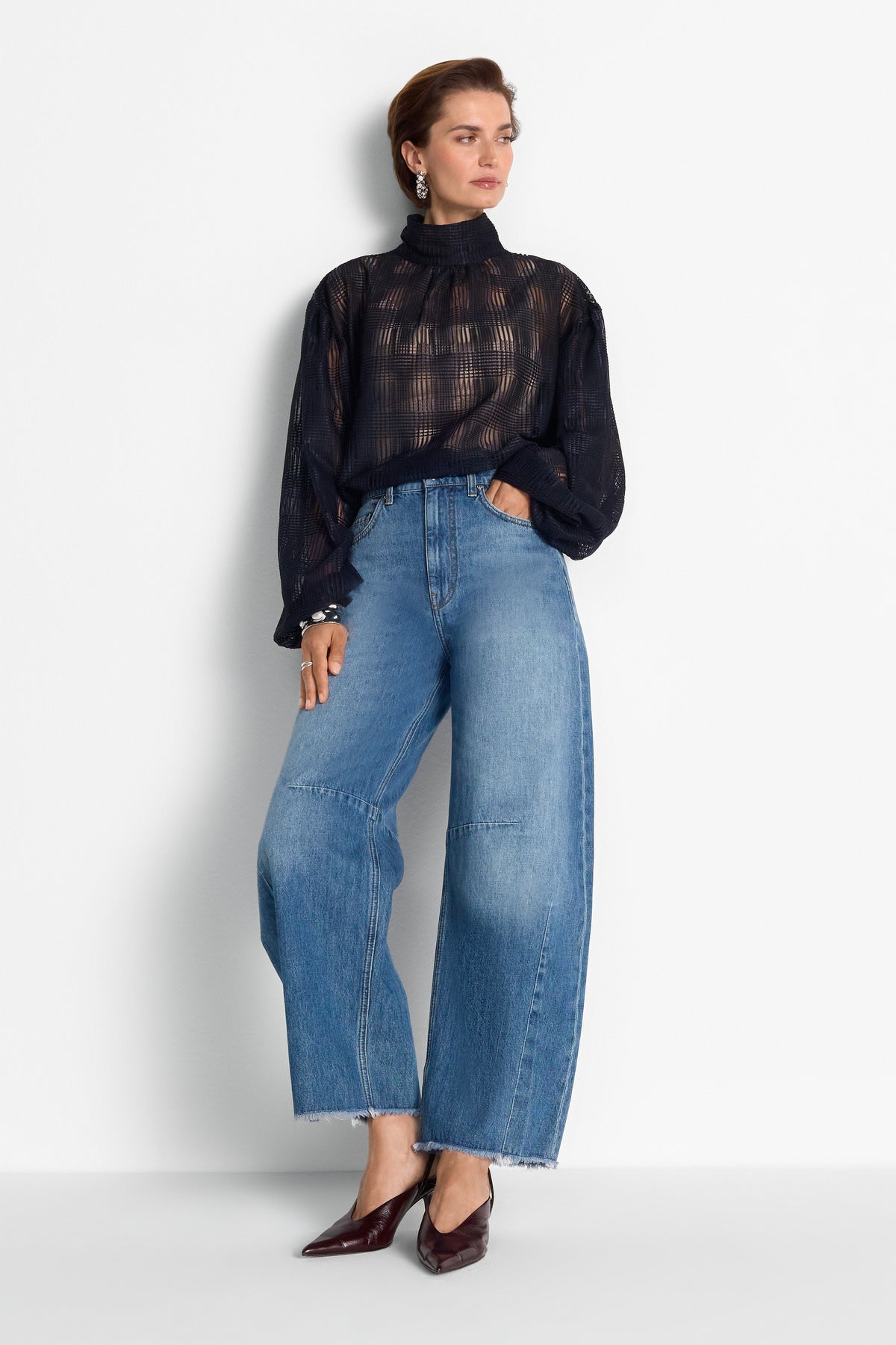 Baumwolljeans mit Fransensaum-Rich & Royal