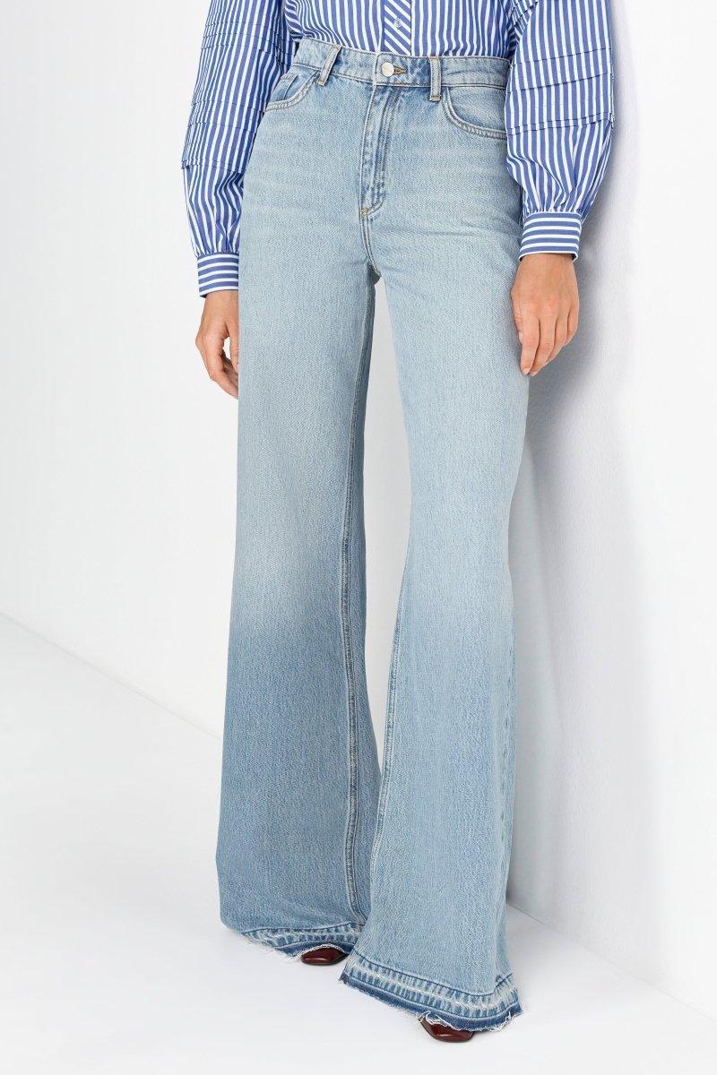 Hellblaue Wide-Leg-Jeans-Rich & Royal