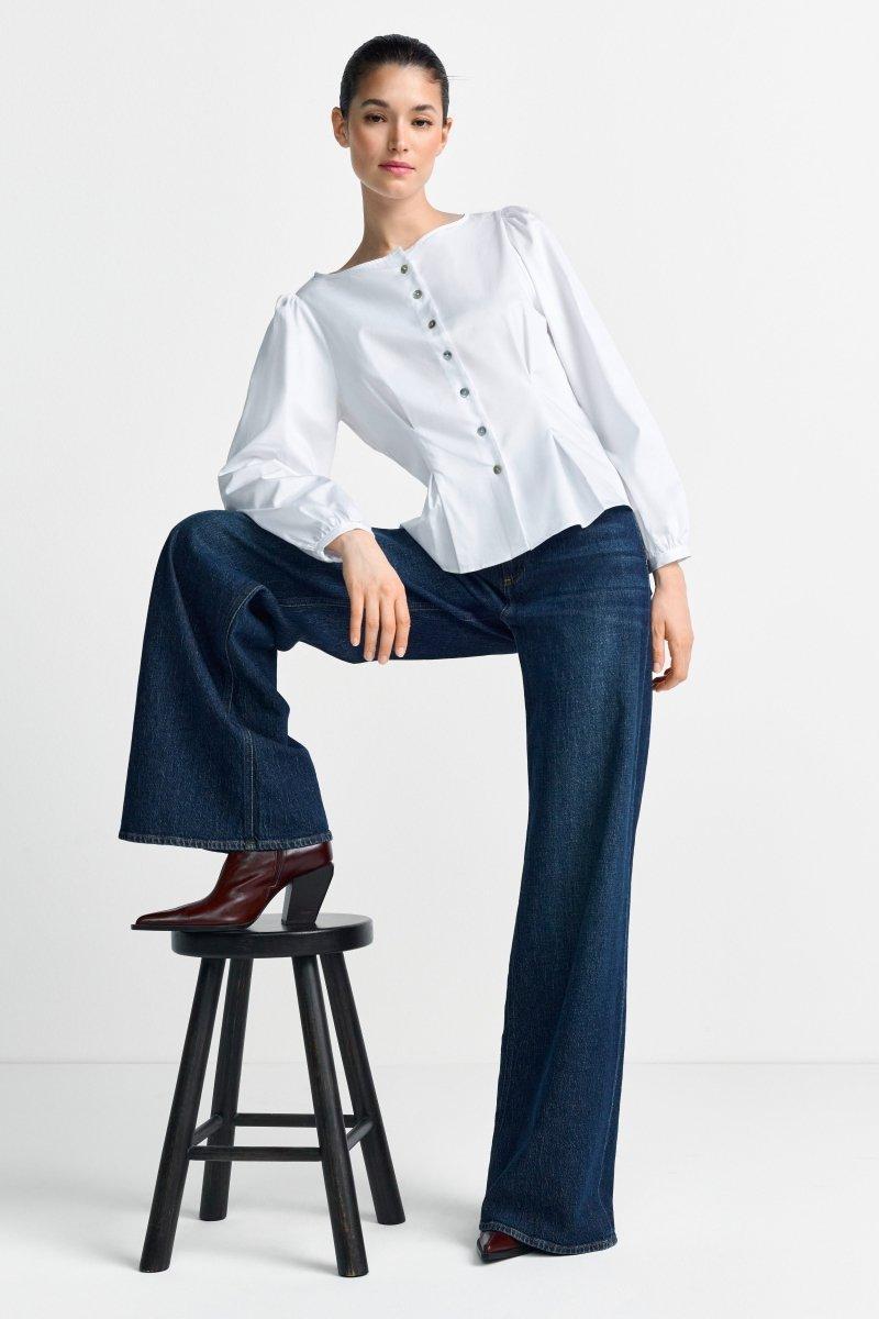 Dunkelblaue Jeans mit Umschlagsaum-Rich & Royal