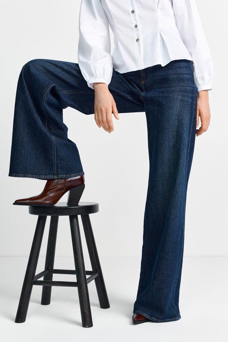 Dunkelblaue Jeans mit Umschlagsaum-Rich & Royal