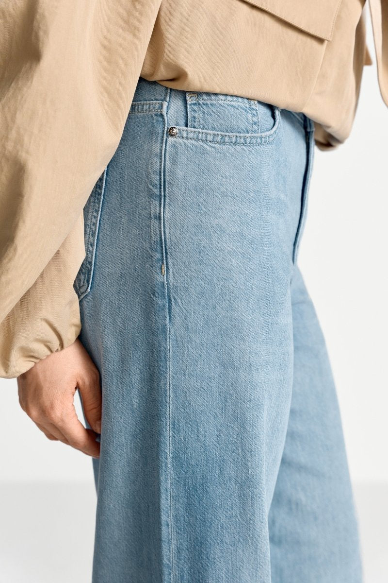 Hellblaue Wide-Leg-Jeans-Rich & Royal