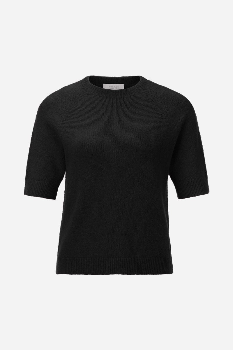 Kurzärmeliger Feinstrickpullover-Rich & Royal