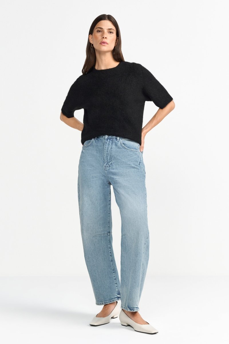 Kurzärmeliger Feinstrickpullover-Rich & Royal