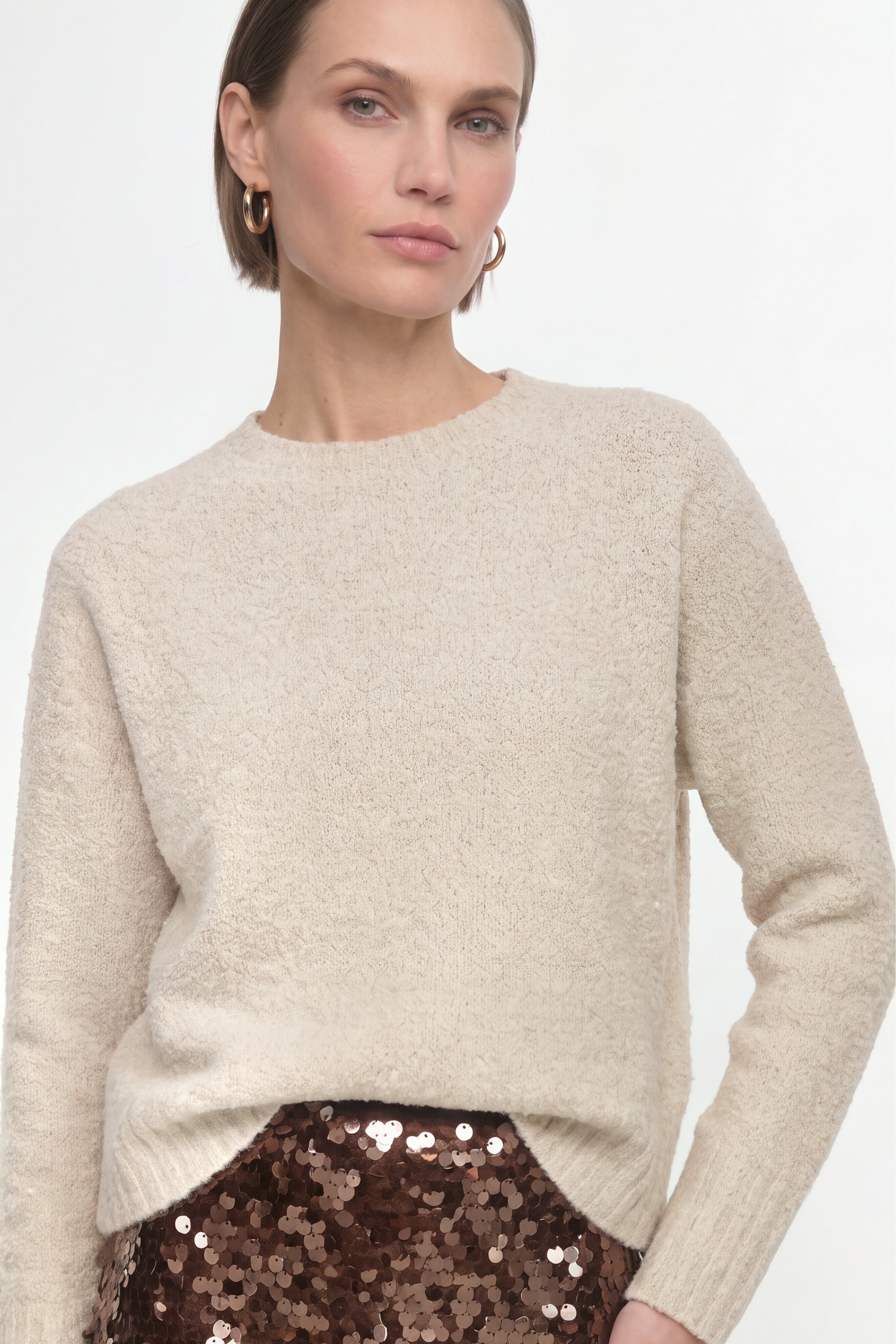 Bouclé-Pullover, cropped-Rich & Royal