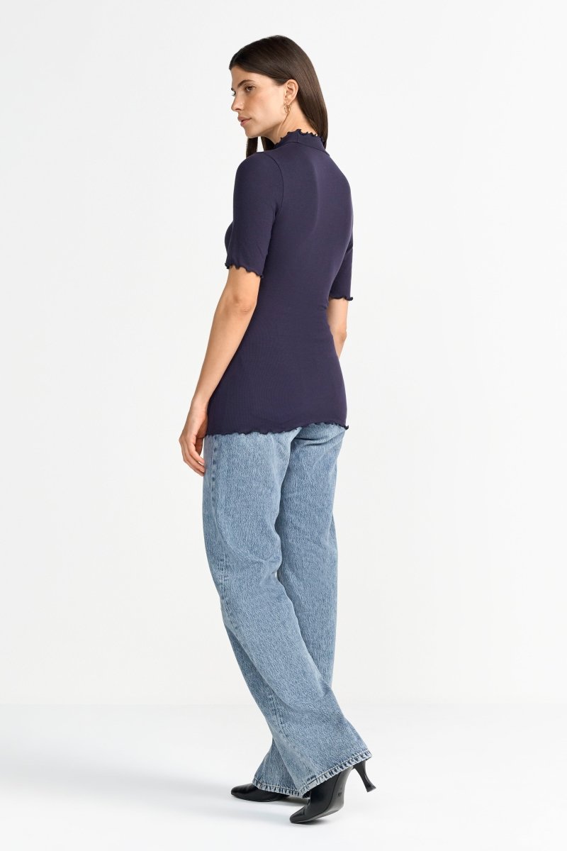 Rippshirt mit Stehkragen-Rich & Royal