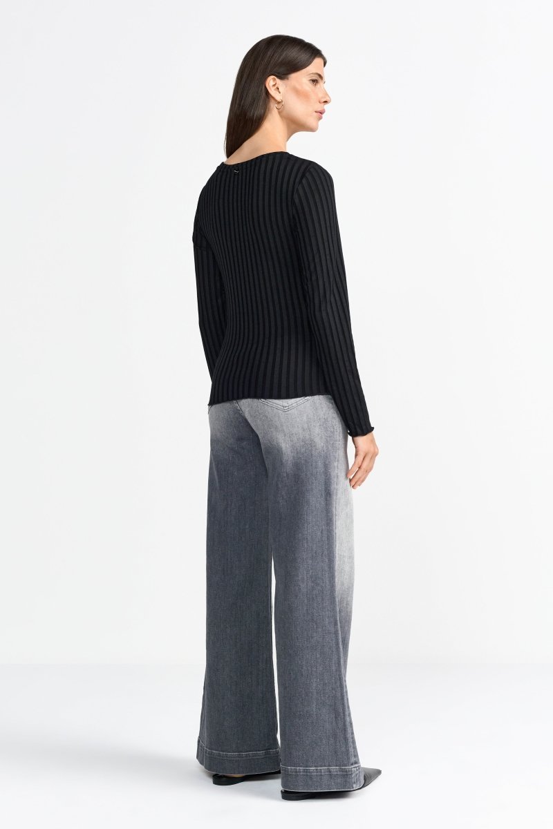 Geripptes Longsleeve-Rich & Royal