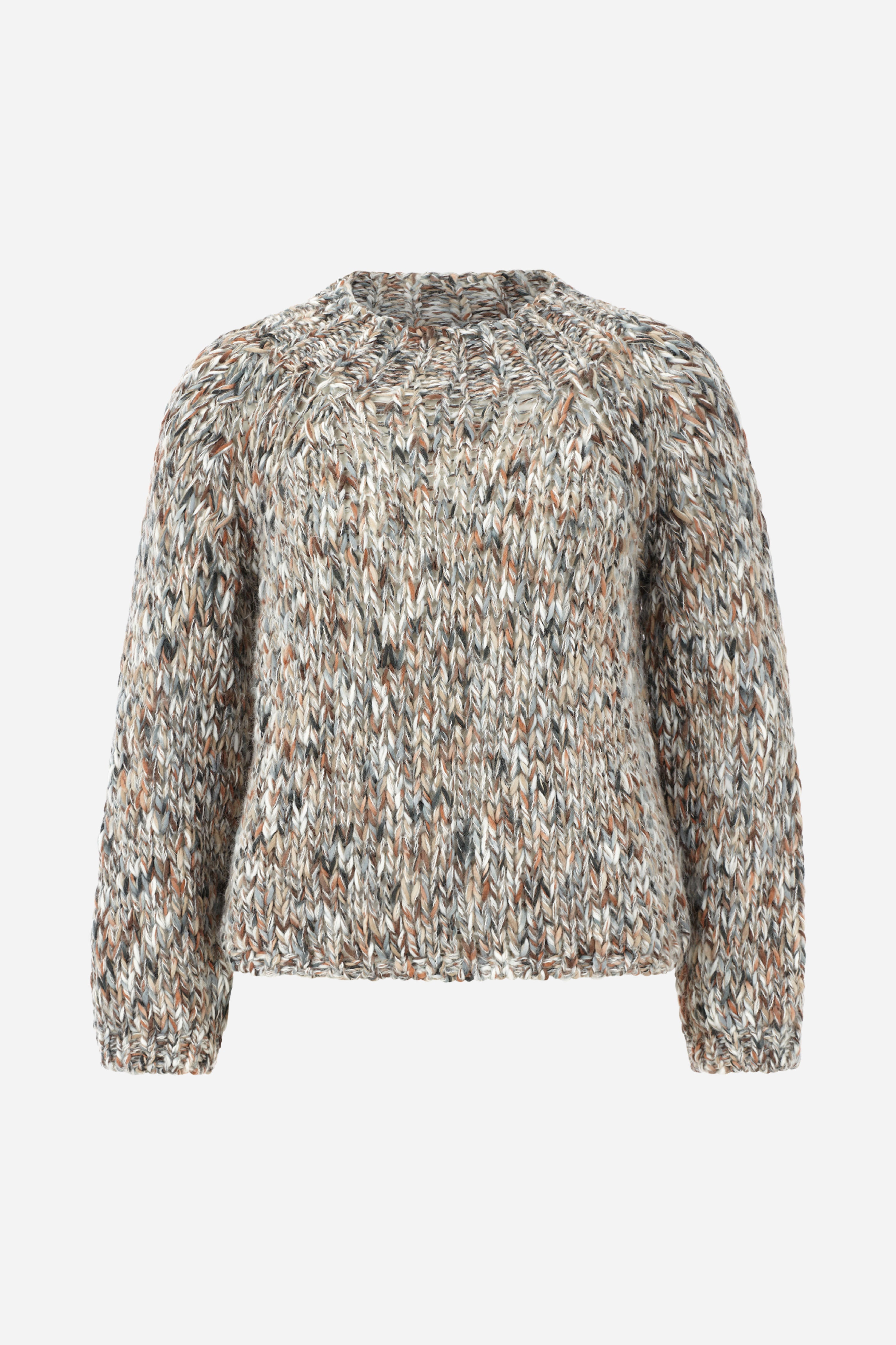 Grobstrick-Pullover in Melange-Optik-Rich & Royal