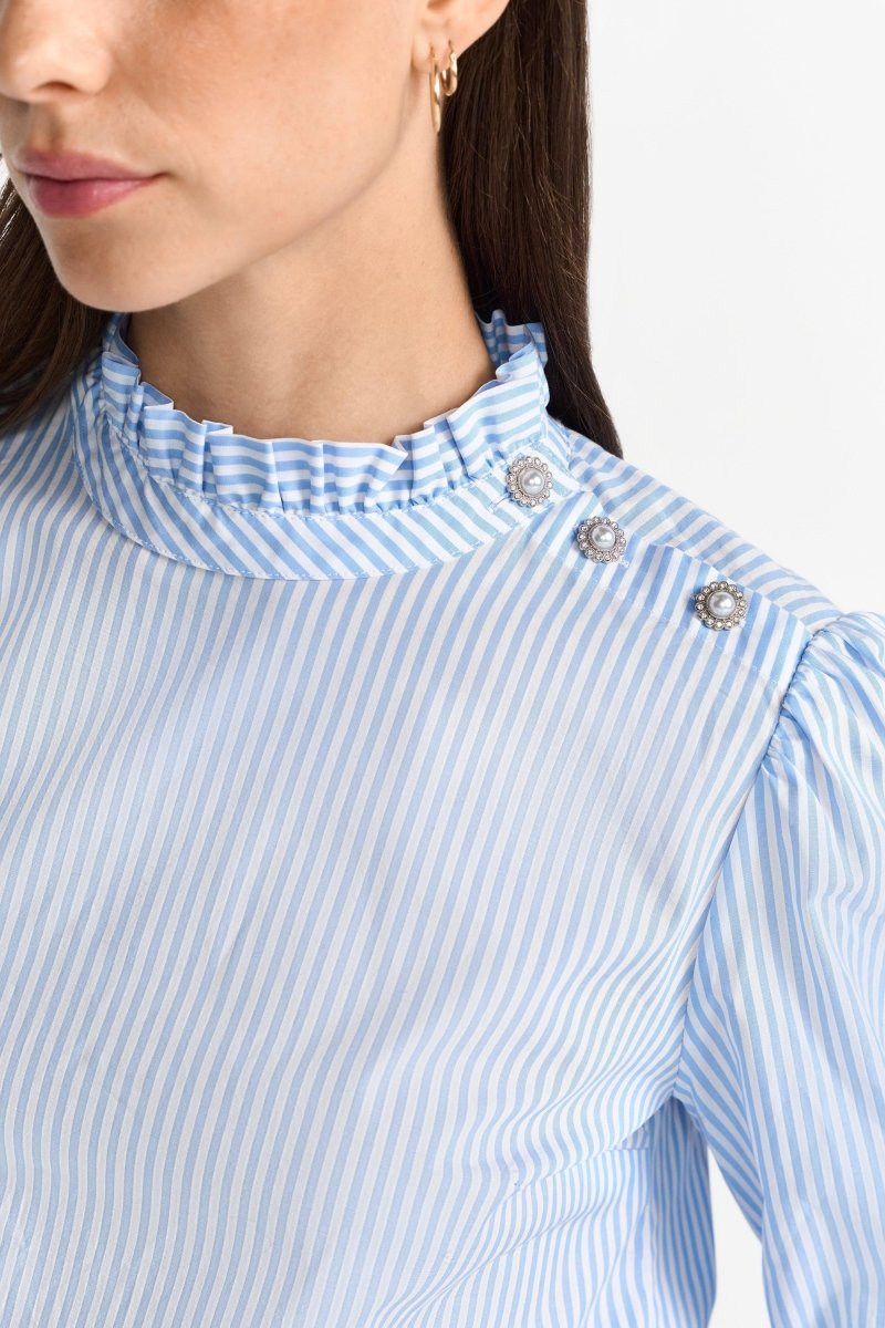 Gestreifte Bluse in Hellblau-Rich & Royal