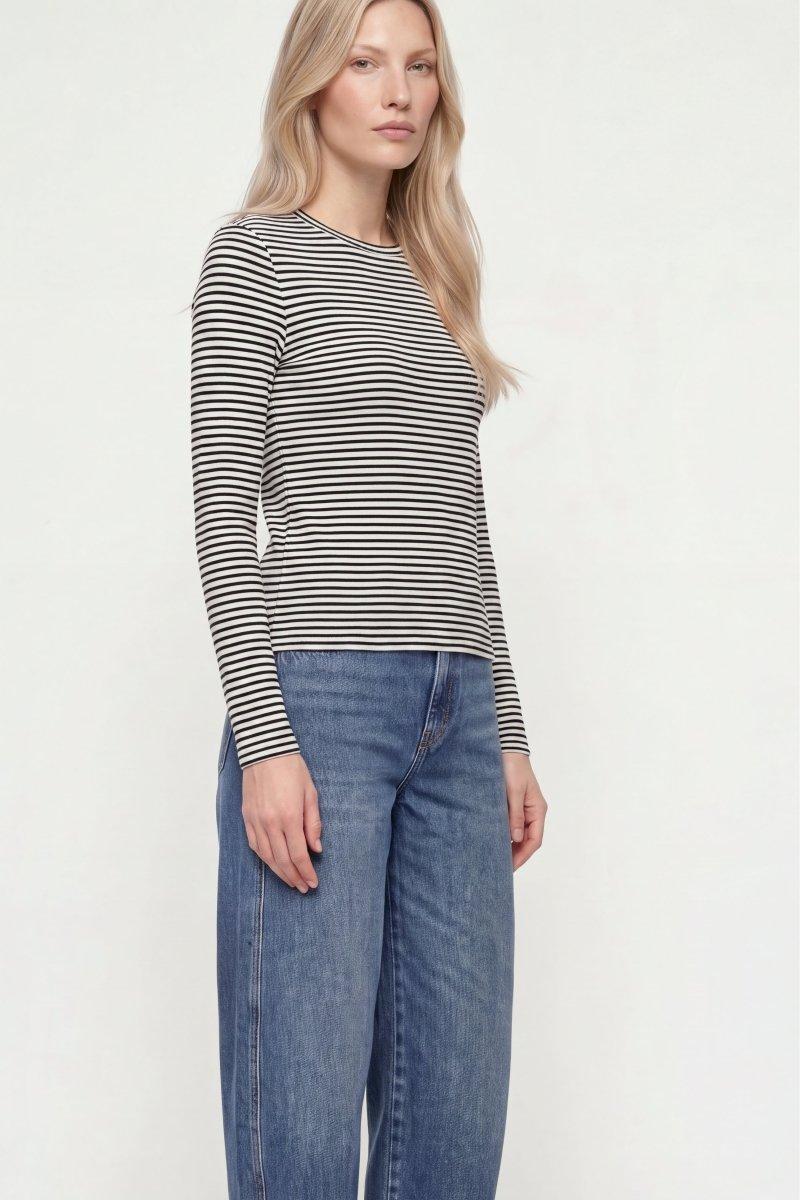 Gestreiftes Longsleeve mit Glitzergarn-Rich & Royal