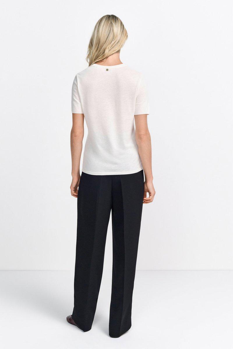 T-Shirt mit gerippten Ärmelabschlüssen-Rich & Royal