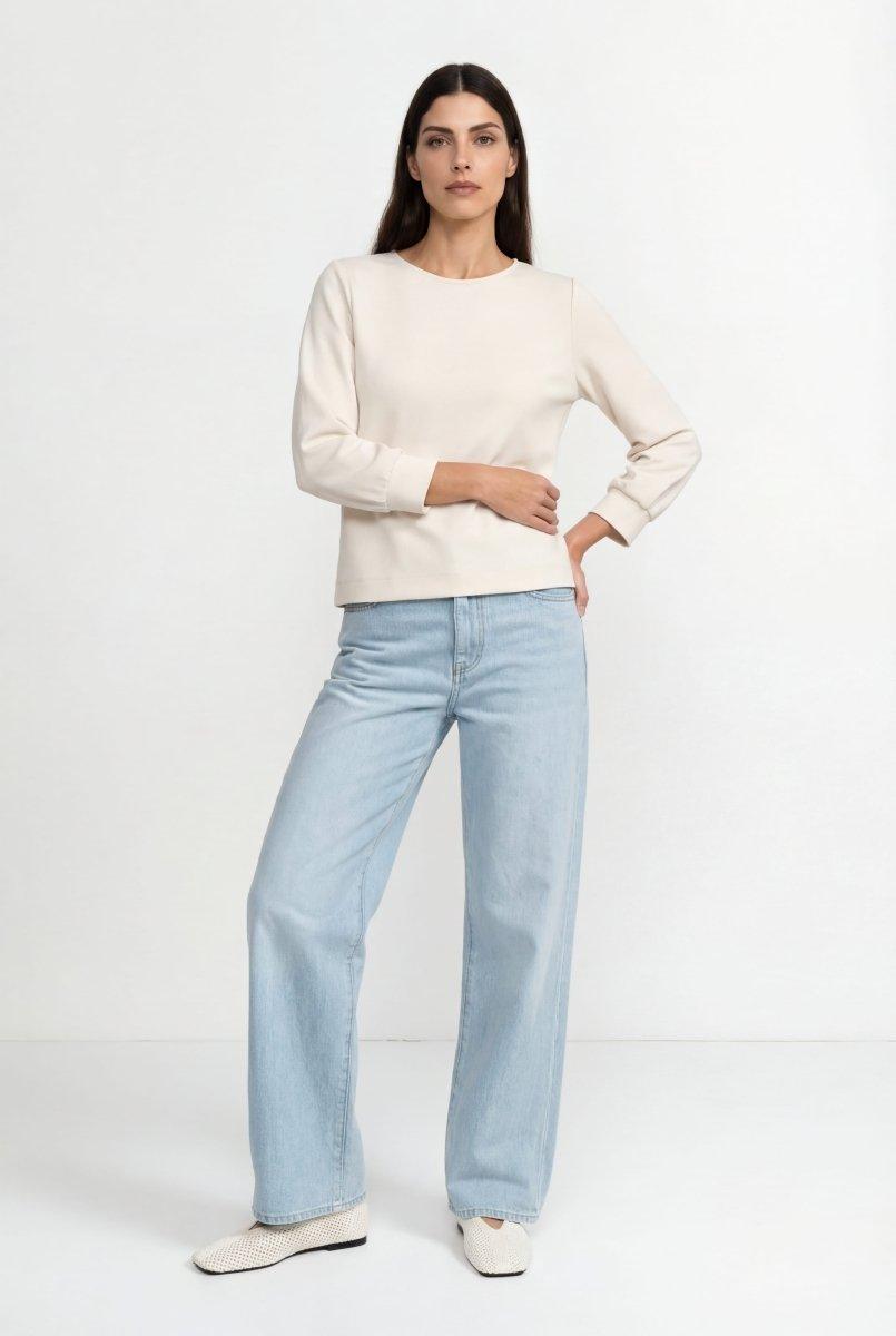 Jersey-Sweatshirt mit Puffärmeln-Rich & Royal