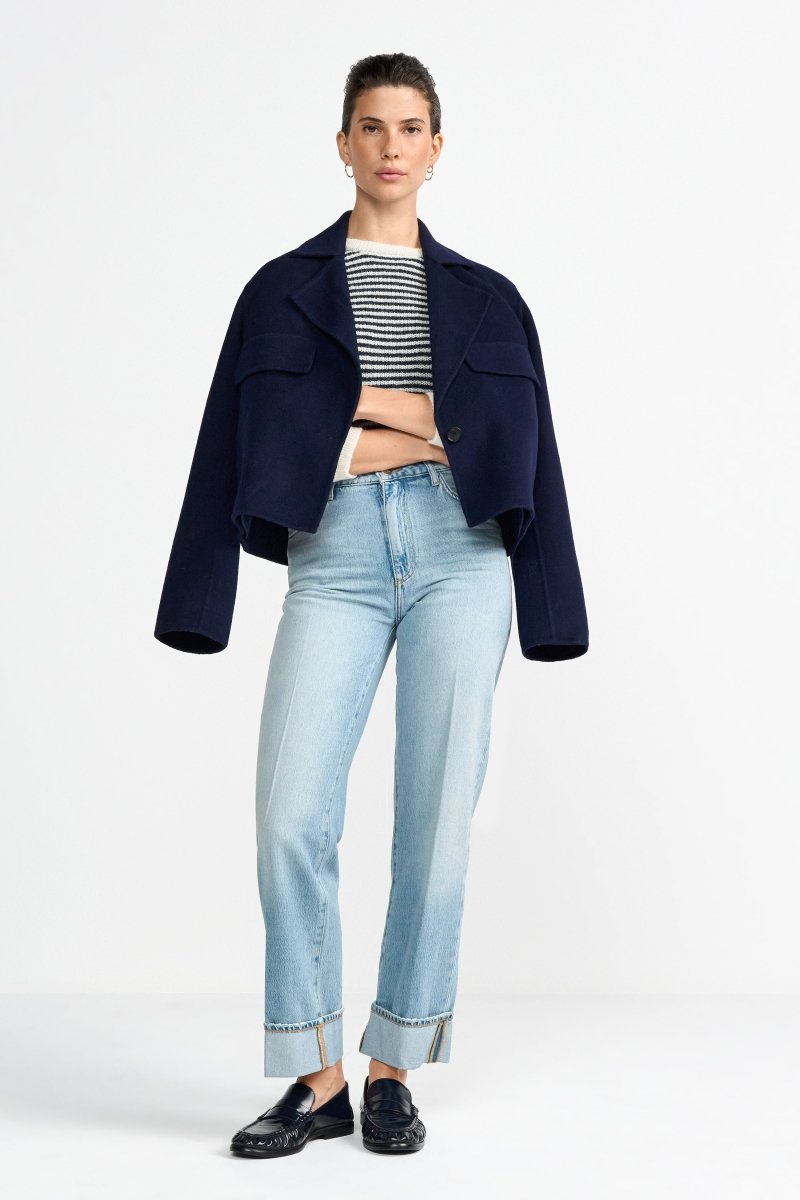 Hellblaue Straight-Leg-Jeans-Rich & Royal