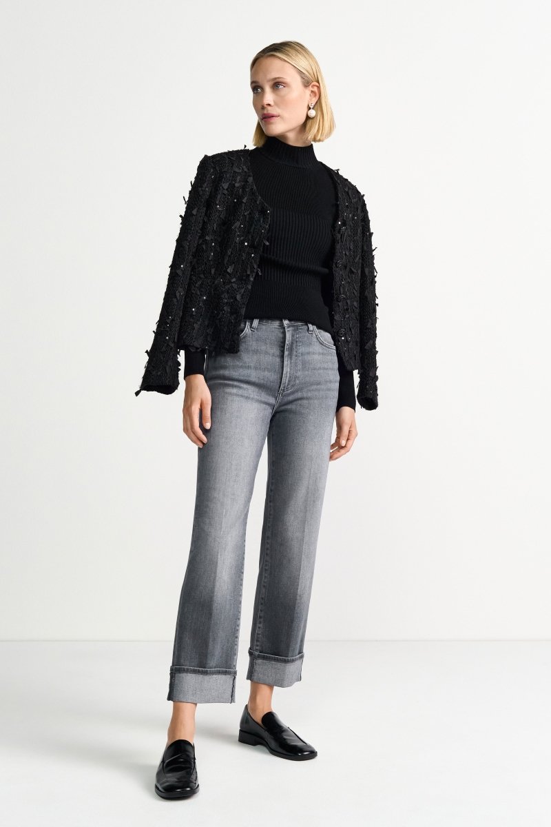 Graue Jeans mit Umschlagsaum-Rich & Royal