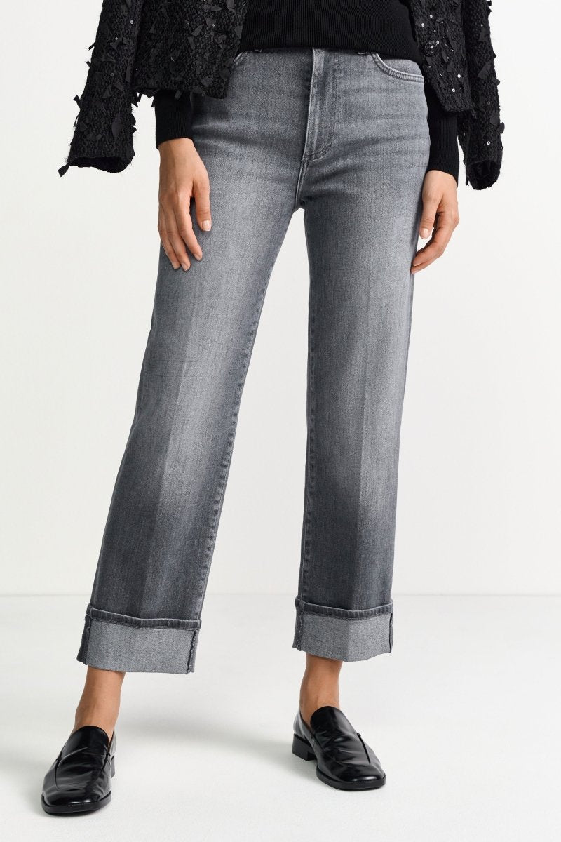 Graue Jeans mit Umschlagsaum-Rich & Royal