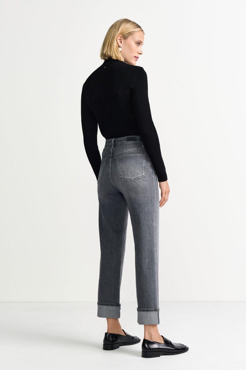 Graue Jeans mit Umschlagsaum-Rich & Royal