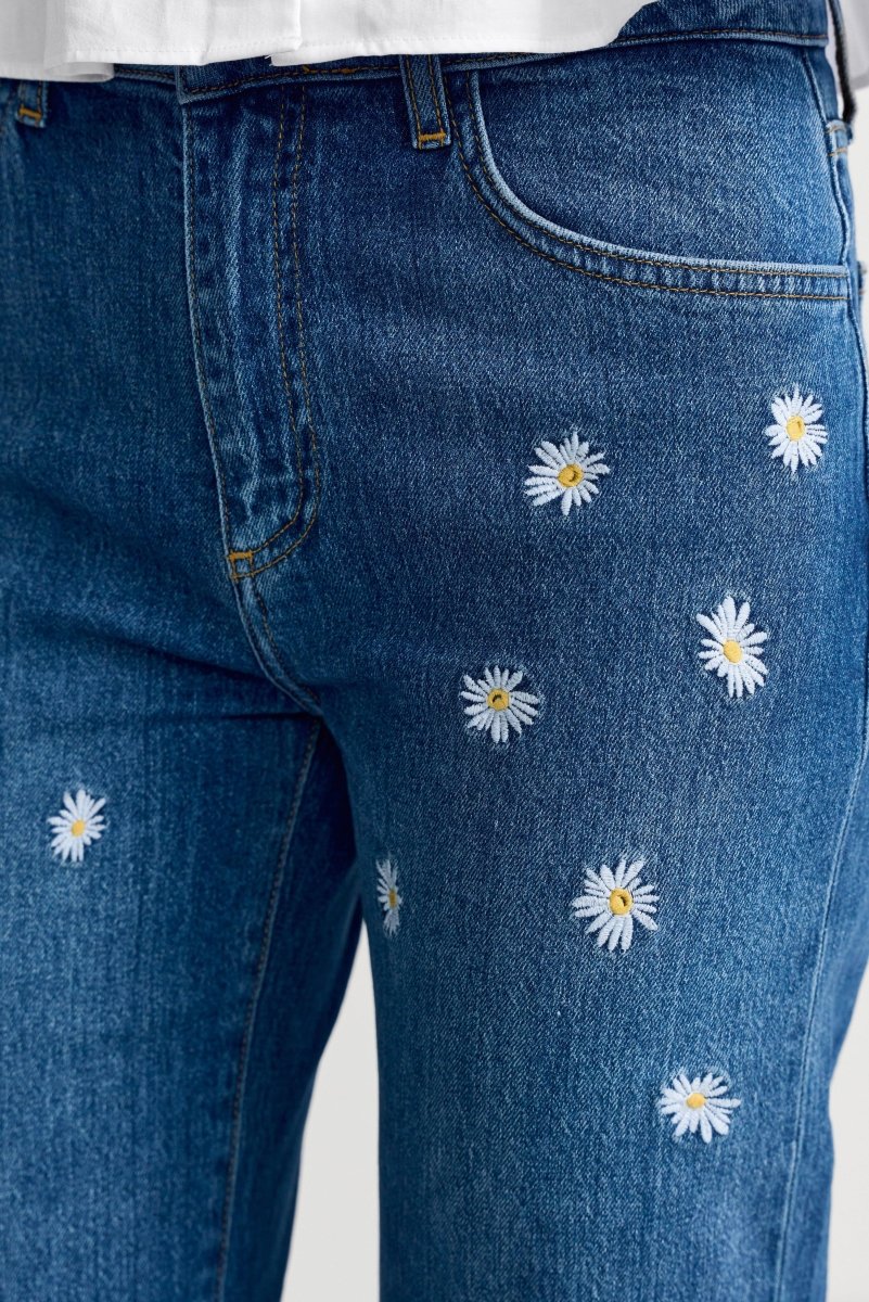 Jeans mit Blumenstickerei-Rich & Royal