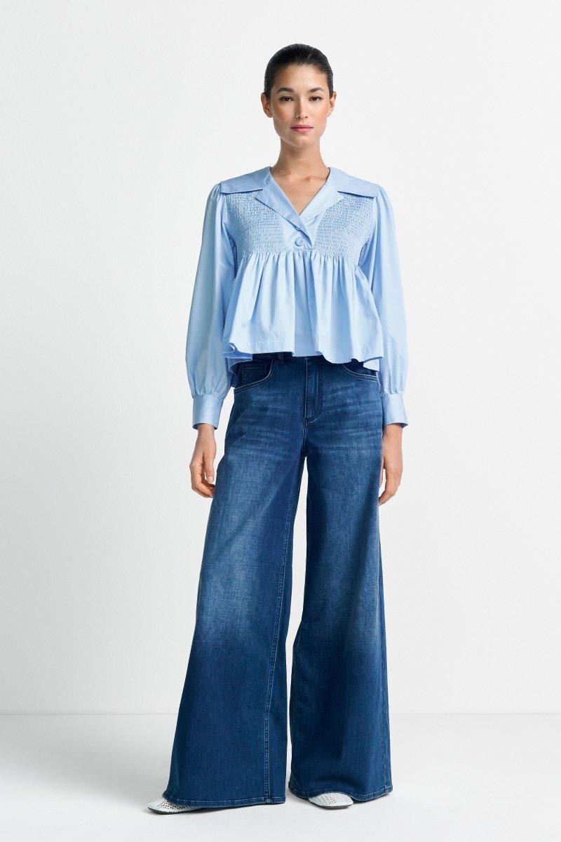 Dunkelblaue Wide-Leg-Jeans-Rich & Royal